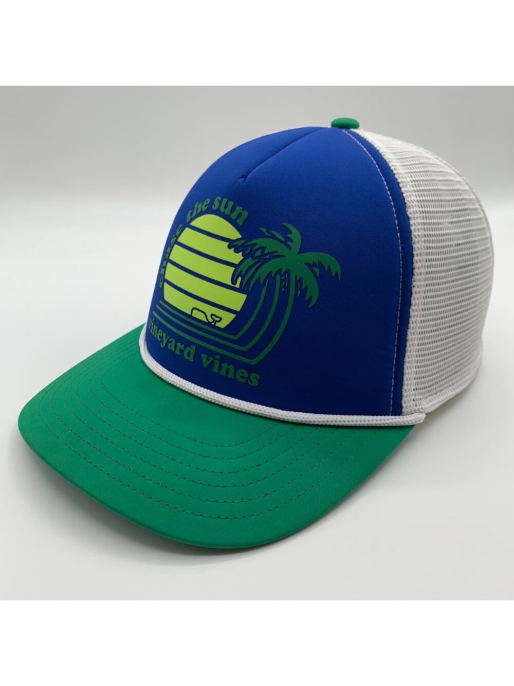 Vineyard Vines Blue Green White Chase The Sun Snapback Trucker Hat